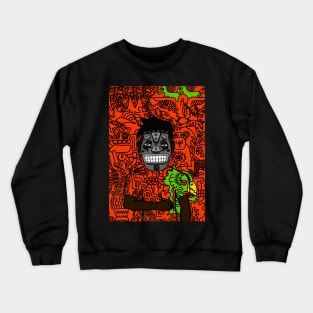 Dark Vador: A Striking MaleMask NFT with AfricanEye Color and GreenSkin Color" - Doodle Artistry Crewneck Sweatshirt